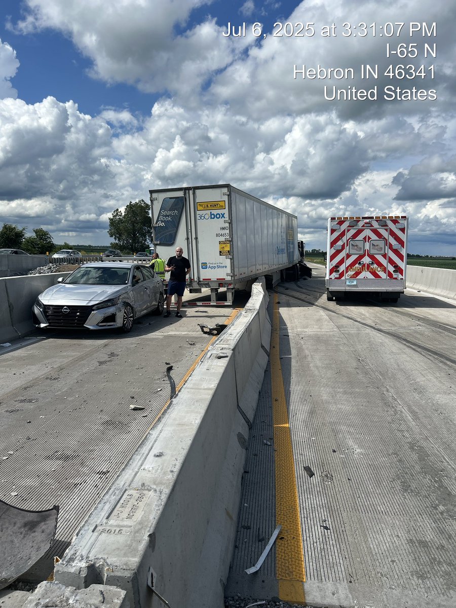 ‼️⚠️ TRAFFIC ALERT - I-65 in Lake County ⚠️‼️

*** UPDATE - Due to damage within the work zone, this is expected to be a lengthy closure. ***