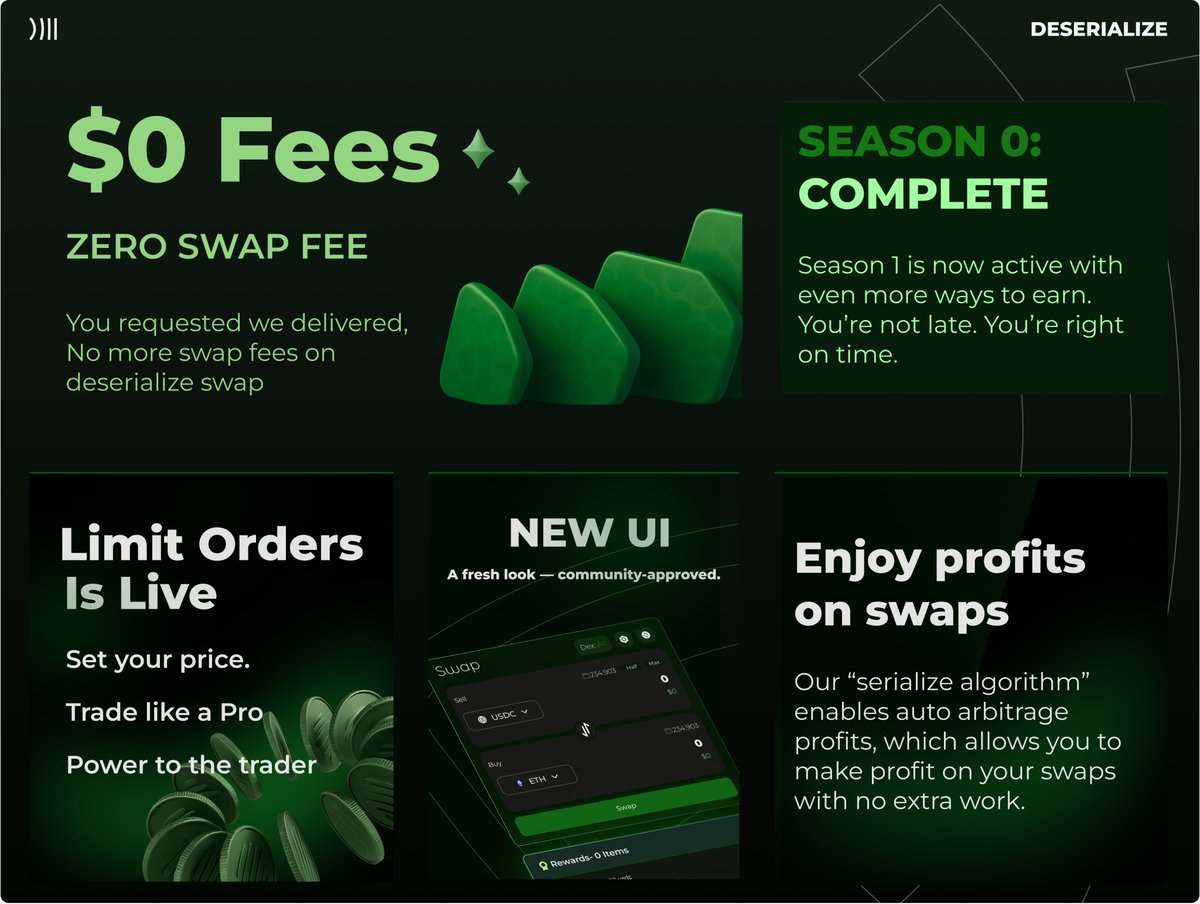 $ES IS HERE!! — Building never stops on <a href="/EclipseFND/">Eclipse</a> , we're rolling out the following!!

- ZERO FEES On All Swaps: We listened to your feedback from the AMA!

- Limit Orders is live: You can now buy/ sell at your own price!

- Make profits on your swaps: To maximize your gains,