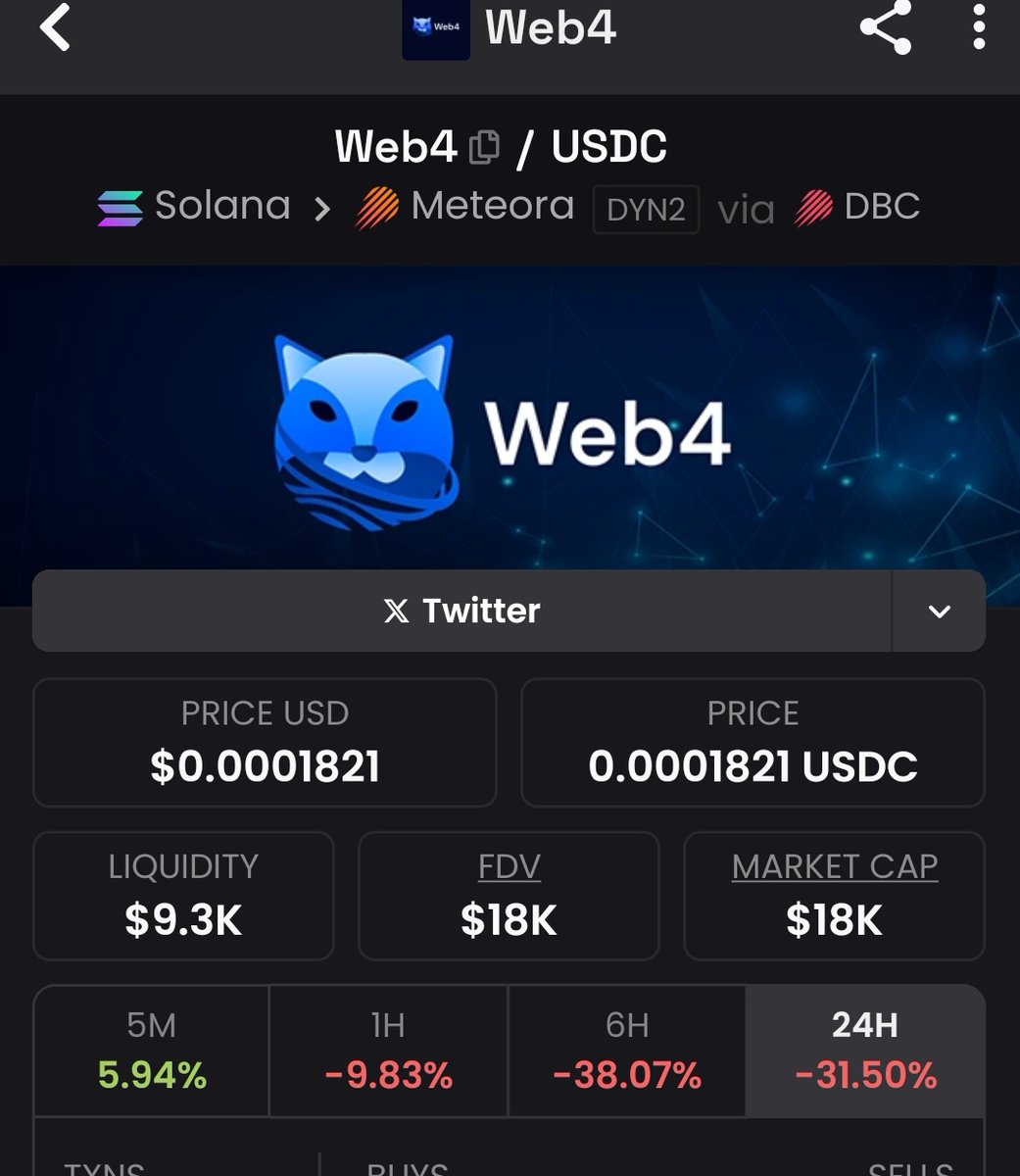 #WEB4 the ticker
 now only 18k MC

See u on 100K MC
Thank me later

AqHkyhmUqd6YFWjXGZEFbiVXpMp14fd8DmDvmh6Fjups