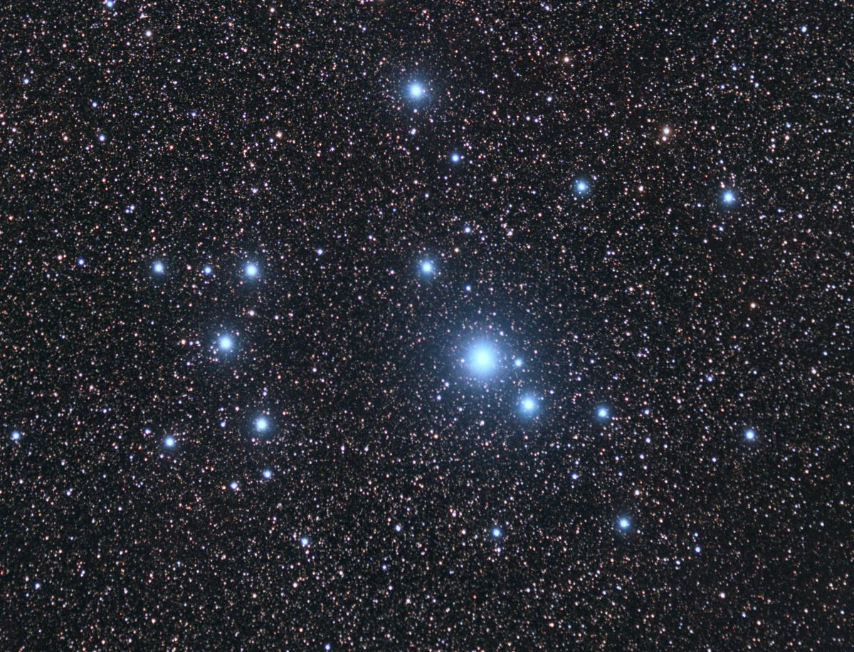 IC 2602 is an open star cluster about 480 light-years away in the constellation Carina. Often called the Southern Pleiades, it resembles the famous M45 cluster in Taurus but is looser and lacks surrounding nebulosity.