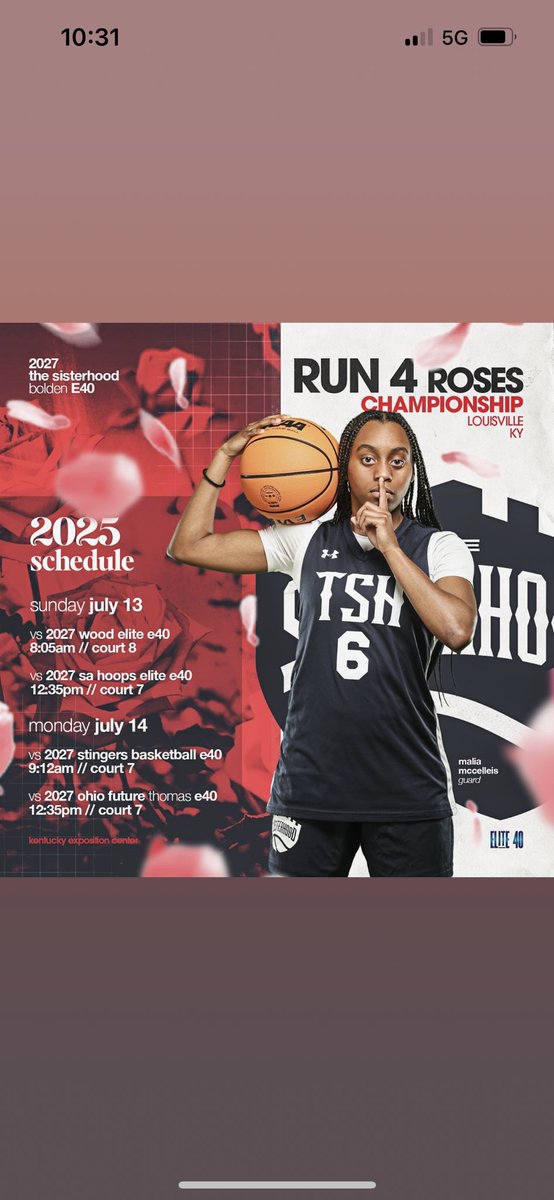 Rio Winston (@coachrio11) on Twitter photo If any coaches are going to Run 4 Roses this is <a href="/MaliaMccelleis/">Malia McCelleis (Nickname: MeMe)</a> schedule if you want to check out a true baller‼️🏀🐾 #CougarNation If any coaches are going to Run 4 Roses this is <a href="/MaliaMccelleis/">Malia McCelleis (Nickname: MeMe)</a> schedule if you want to check out a true baller‼️🏀🐾 #CougarNation