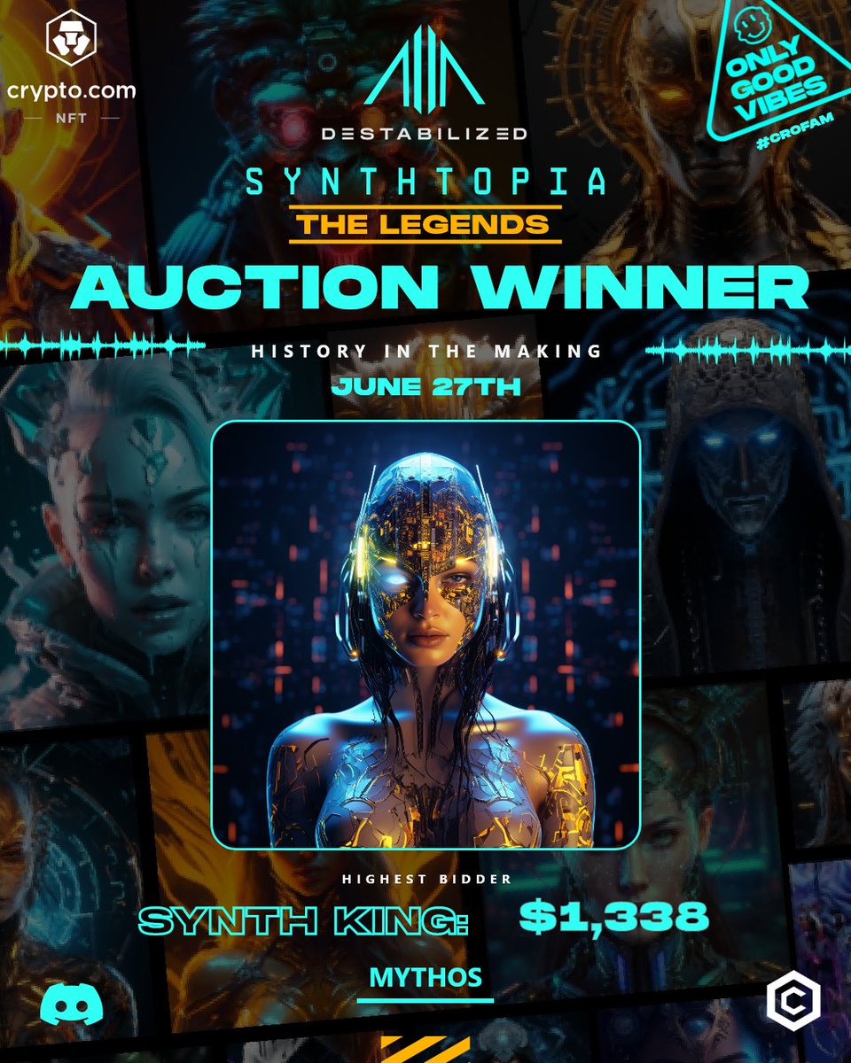 SYNTHTOPIA (@synthtopiaworld) on Twitter photo 🧬 MYTHOS: THE CYBERGODDESS — REVEAL 🧬 
🥳  Heartfelt congratulations to you Synth King for your winning bid and your claim Mythos. She becomes a strong addition to your Synth Arsenal, bringing extra perks along. 
CyberGoddess was not forged, but dreamt — awakened during a 🧬 MYTHOS: THE CYBERGODDESS — REVEAL 🧬 
🥳  Heartfelt congratulations to you Synth King for your winning bid and your claim Mythos. She becomes a strong addition to your Synth Arsenal, bringing extra perks along. 
CyberGoddess was not forged, but dreamt — awakened during a