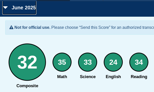 Got my ACT score back! Student-Athlete!
