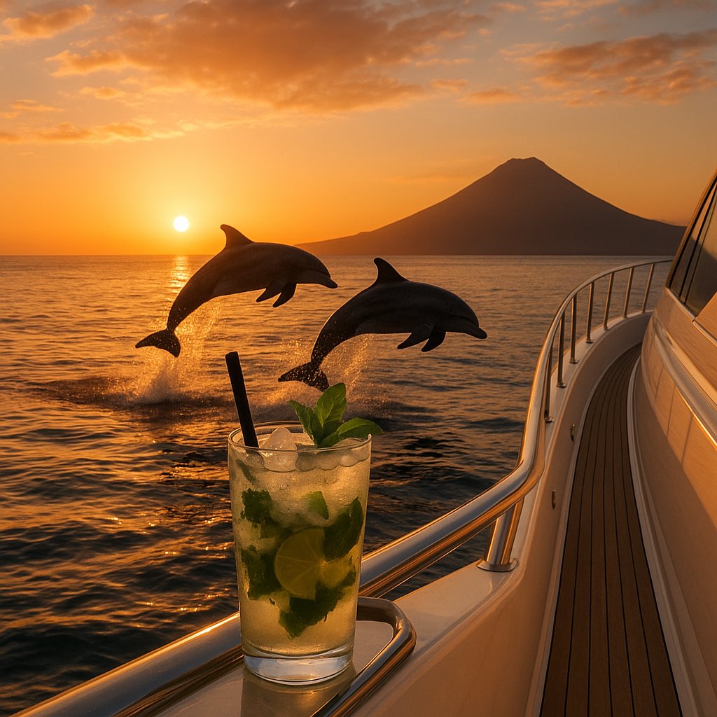 JRPerry_05's tweet image. A beautiful end to the day! #cheers #Mojito #yachtlife #dolphins
