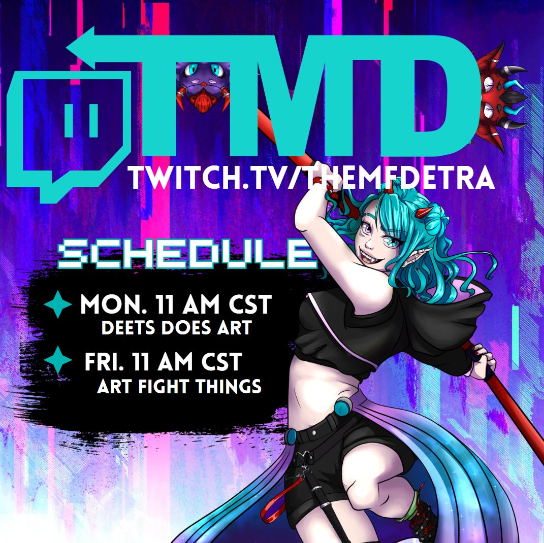 New week same schedule. With #artfight2025 things!