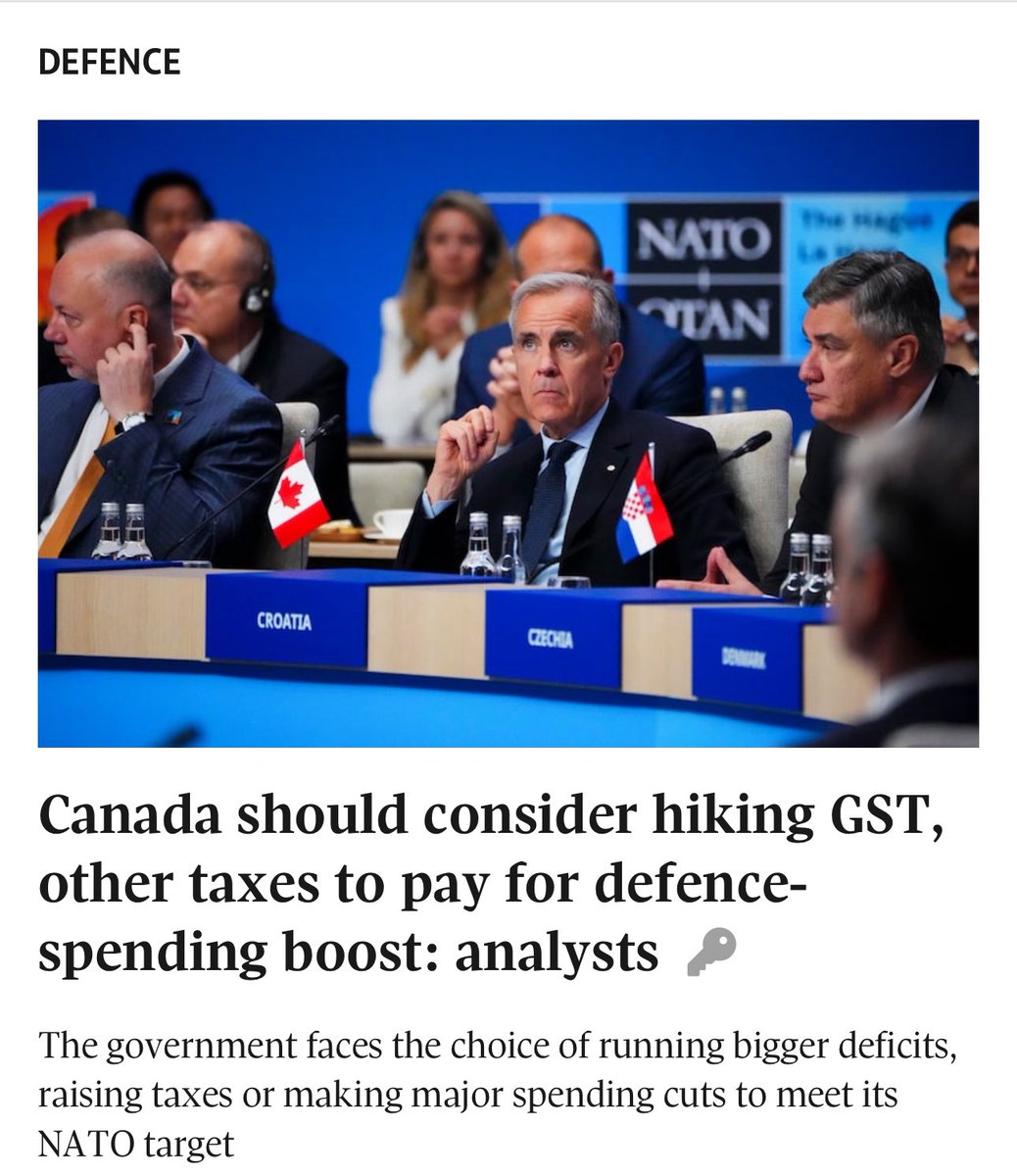 More taxes are not what Canada needs! Canadians need relief. To pay for defence? Produce more of the stuff that Canada has in spades: oil, technology, LNG, critical minerals.