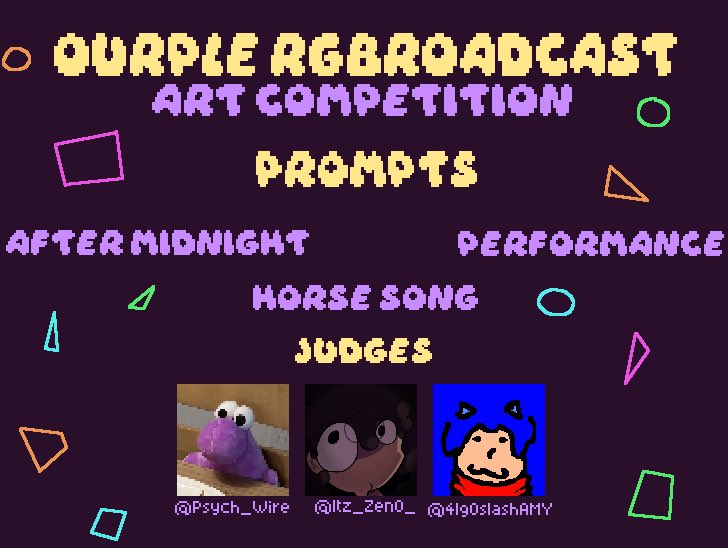OurpleBroadcast's tweet image. OURPLE RGBROADCAST ART COMPETITION
This will be a competition where you select a prompt to draw and submit to the judges to try and win that category.
The contest starts today and will run until July 19th!
Good luck and have fun!
(Rules and Submission in thread 🧵)