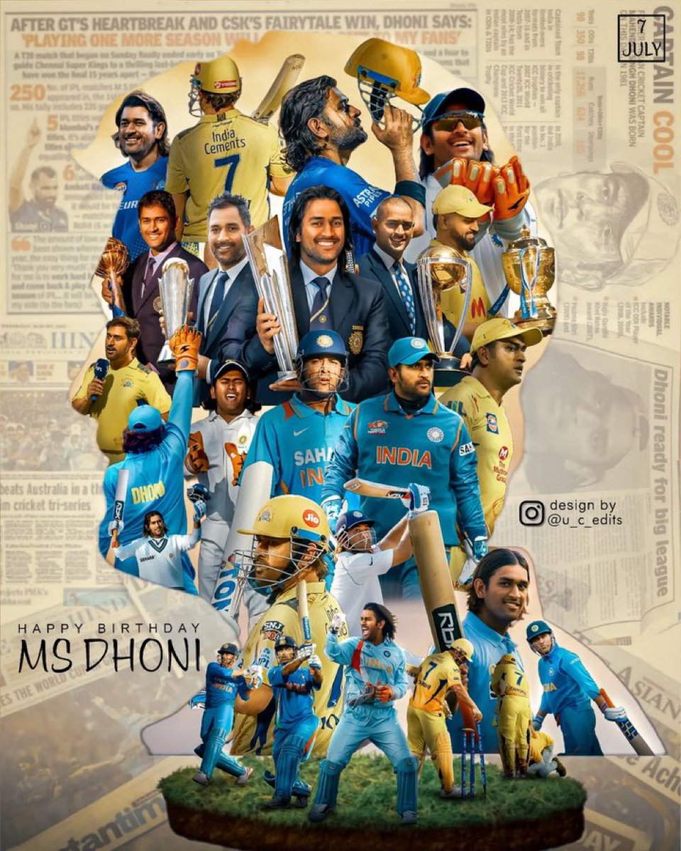 Thenish14's tweet photo. Happy Birthday 🐐 GOAT @msdhoni https://t.co/U3Z9Lsx9gV