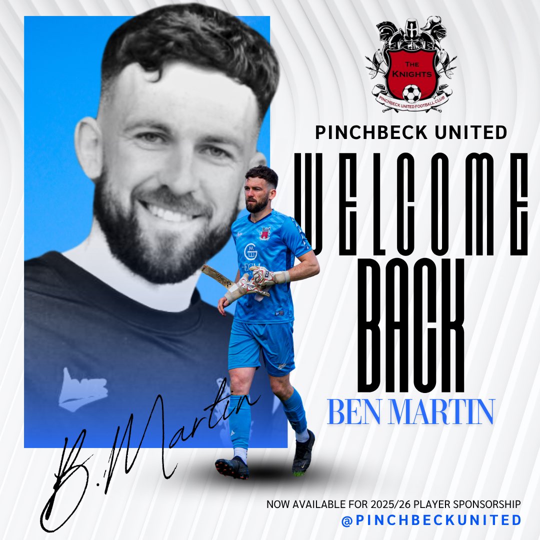 🧤 The Knights are in safe hands!

We’re delighted to announce that goalkeeper Ben Martin has re-signed for The Knights.

The ever-reliable shot-stopper played a pivotal role last season, keeping countless clean sheets and earning multiple Man of the Match awards along the way.
