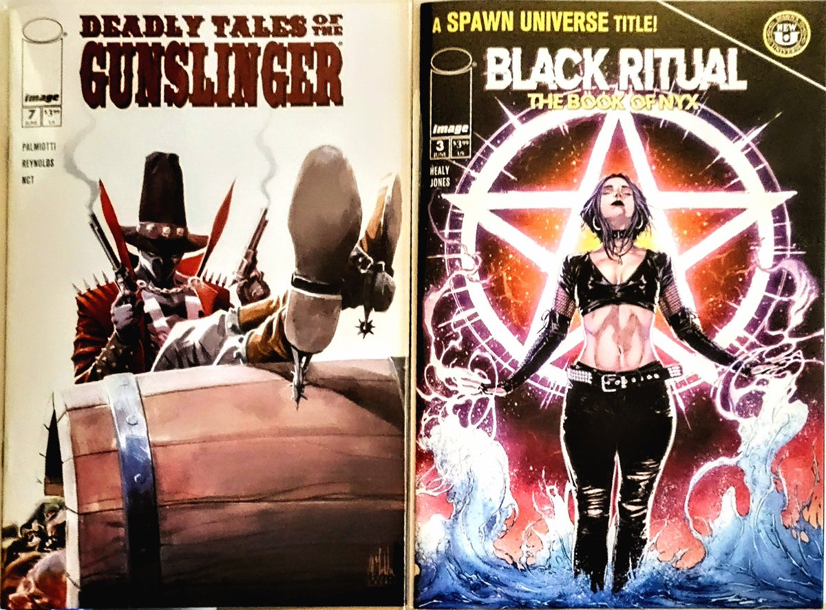 The_Ken_Spawn's tweet photo. ⛓️SP💀WN⛓️ Catch-Up Time! 📚
#Spawn #KingSpawn #Gunslinger #TheScorched #ImageComics #DeadlyTalesOfGunslinger #NYX #BlackRitual #MedievalSpawn 🔥 https://t.co/KpSj1LHbNn