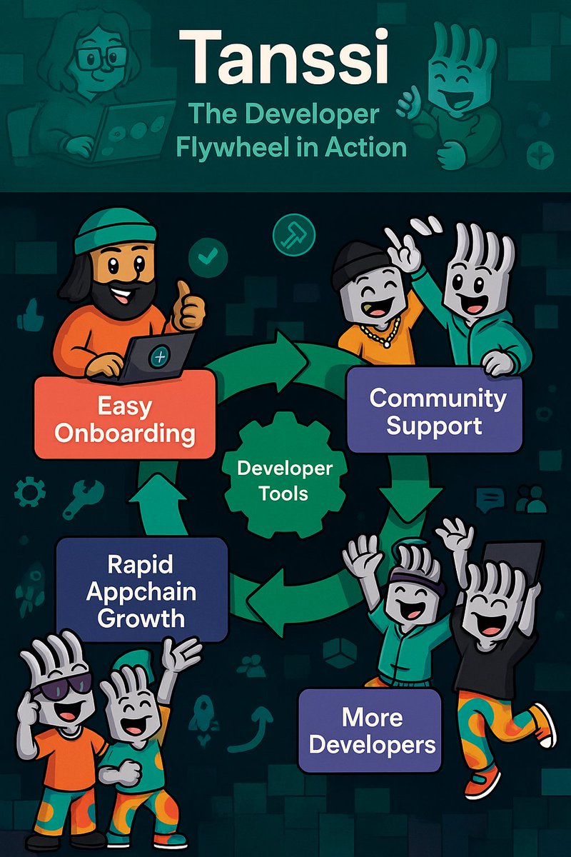Danni_lite's tweet photo. Tanssi’s Developer Flywheel: Empowering Builders with Seamless Onboarding, Robust Tools, and Community-Driven Growth — Fueling the Appchain Revolution. https://t.co/mLfJf8rERz
