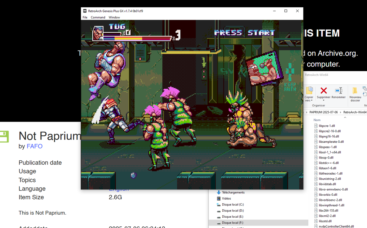 Prof_gLX's tweet image. Good job to the people who were able to dump Paprium and make it run. It's not the missing cartridges backers have been waiting for after sending money to that scammer, but at least now they can play it!