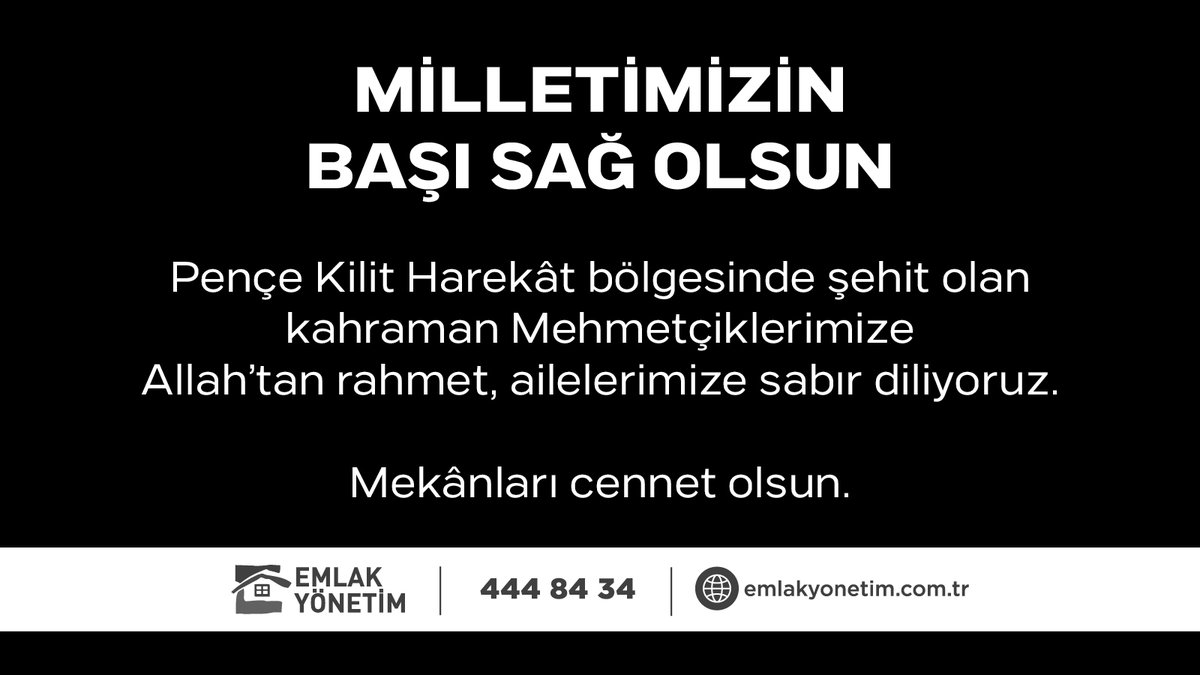 EmlakYonetim's tweet photo. #MilletimizinBaşıSağOlsun https://t.co/use85DpdxM