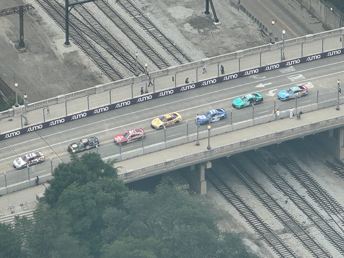 NASCAR in Chicago today - view from our window! 😳