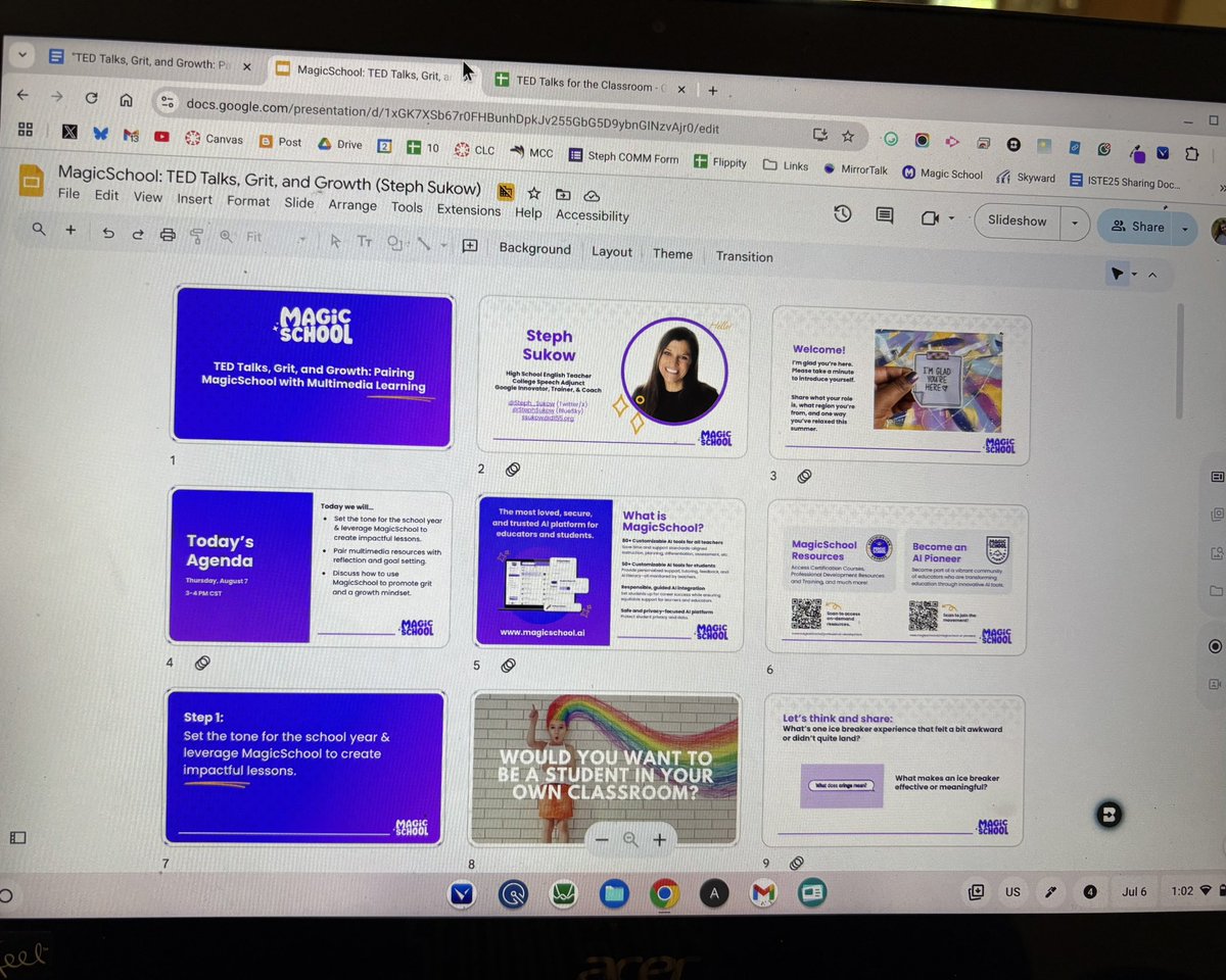 Steph Sukow (@steph_sukow) on Twitter photo Excited to share “MagicSchool: TED Talks, Grit, and Growth” with <a href="/magicschoolai/">MagicSchool AI 💜 🪄✨</a> users. This tool will make starting the year even more magical. ✨#summerpd Excited to share “MagicSchool: TED Talks, Grit, and Growth” with <a href="/magicschoolai/">MagicSchool AI 💜 🪄✨</a> users. This tool will make starting the year even more magical. ✨#summerpd