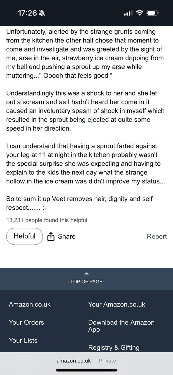 Guys I need to share this Amazon review of Veet Cream cos I don’t know who to talk to about it…