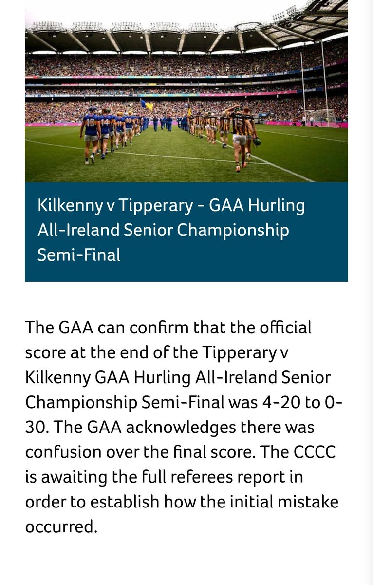 GAA statement: