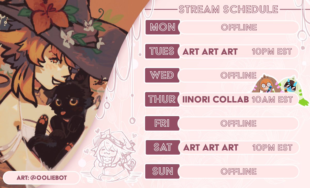 iinneo's tweet image. Stream Schedule for the 7th - 13th of July 🧡🧡🧡