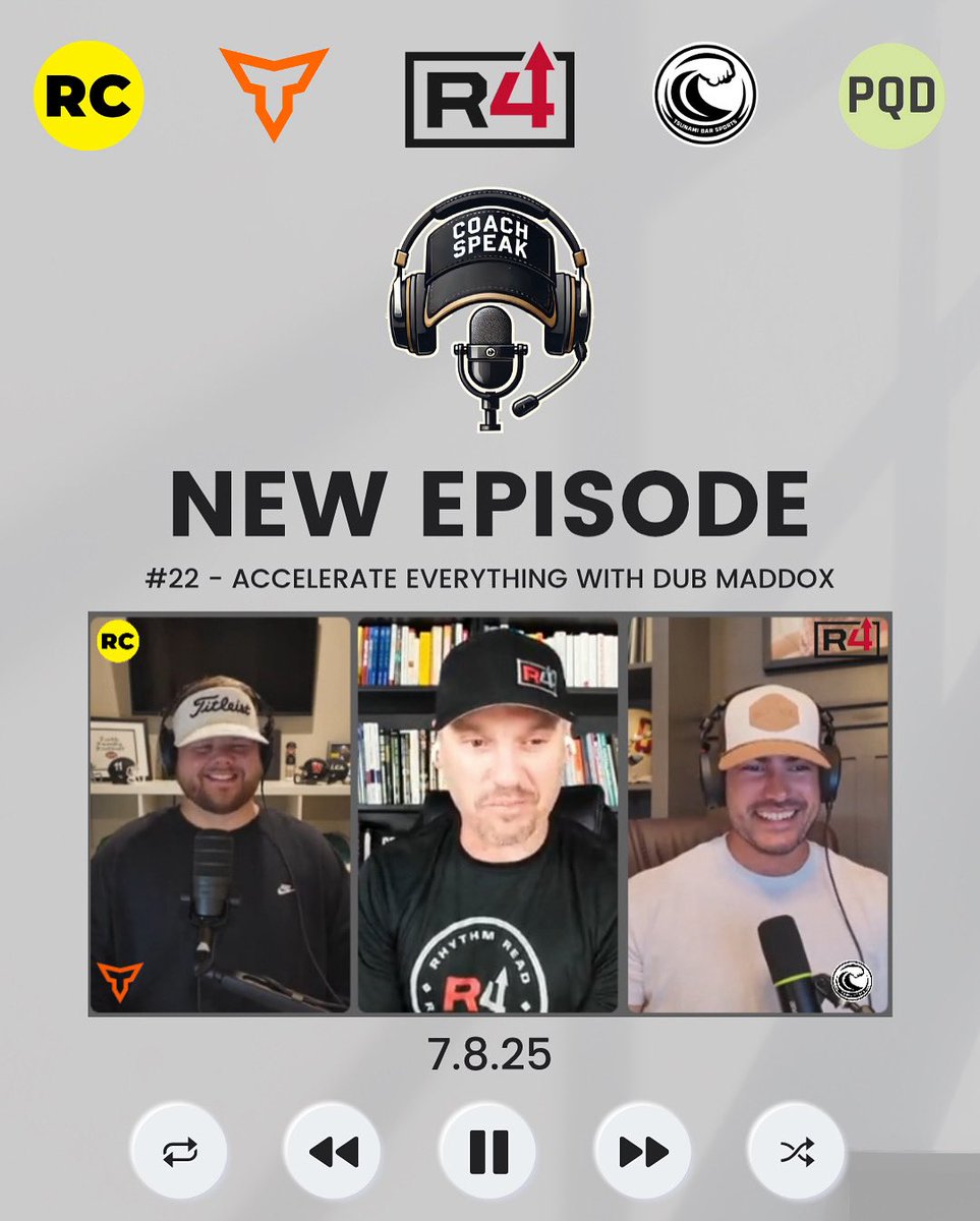 coachspeak_pod's tweet image. 🎙️ We missed y’all!
After a quick break over the 4th of July, we’re back and fired up to drop Episode #22 this Tuesday! 🔥
We’re bringing back one of our most popular guests. Dub Maddox, creator of the R4 System, for a deep dive into game planning, quarterback development,…