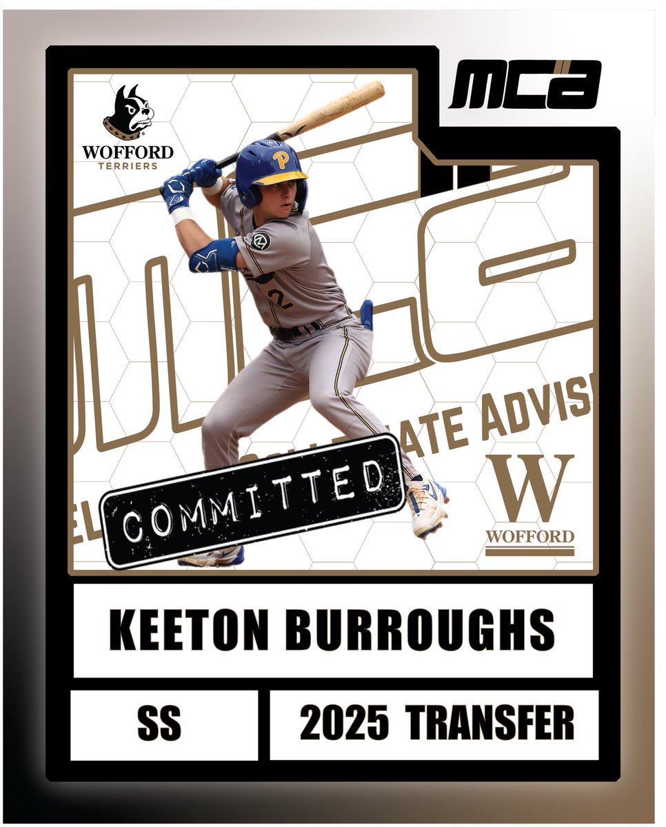 Congrats to Keeton Burroughs on his commitment to Wofford College Baseball! Big things ahead! Your hard work and dedication continue to shine. ⚾️🐾

#mcabaseball #committed #collegebaseball #ncaabaseball