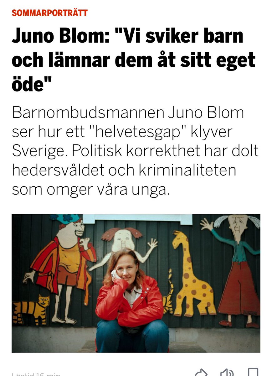 Juno Blom driver viktiga frågor som allt för många duckat.

fokus.se/sommarportratt…