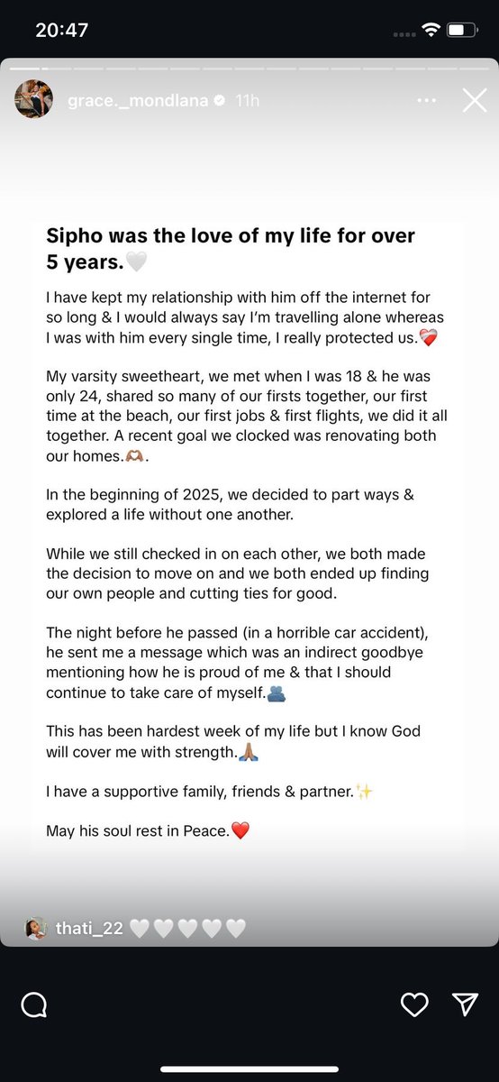 sanelenkosiii's tweet image. Influencer Grace Modlana shares a heartfelt appreciation message to her current boyfriend who has been driving her every day to Mamelodi for the preparations of her ex boyfriend’s funeral.