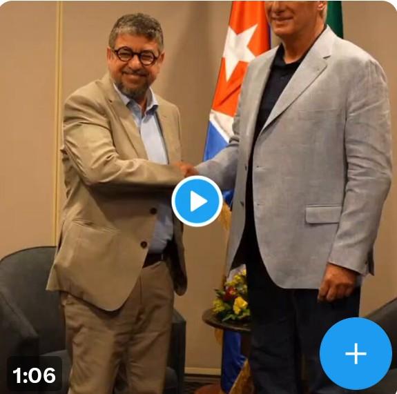 Emilio Almaguer Perdomo (@almaguerperdomo) on Twitter photo Washington Cacuá, alcalde de Maricá y vicepresidente del PT, dijo a <a href="/DiazCanelB/">Miguel Díaz-Canel Bermúdez</a>: Cuba es mucho más que un hermano, es una inspiración. #Cuba es un pésimo ejemplo para las sociedades hegemónicas, acostumbradas a tratar a las personas como mercancías.
#DiazCanelEnBrasil Washington Cacuá, alcalde de Maricá y vicepresidente del PT, dijo a <a href="/DiazCanelB/">Miguel Díaz-Canel Bermúdez</a>: Cuba es mucho más que un hermano, es una inspiración. #Cuba es un pésimo ejemplo para las sociedades hegemónicas, acostumbradas a tratar a las personas como mercancías.
#DiazCanelEnBrasil