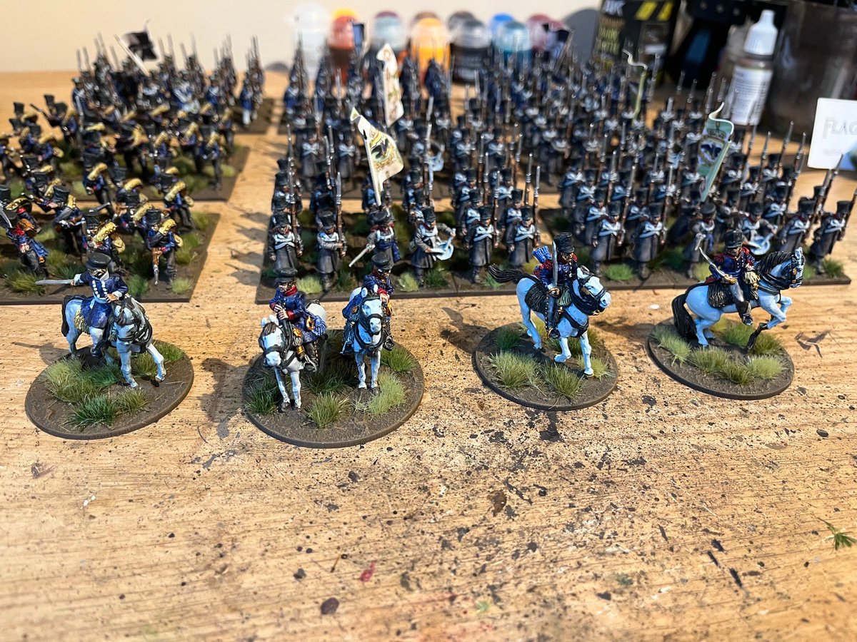 tomjmegan's tweet image. Didn’t start the year with 28mm Big Battle Napoleonics on my 2025 Hobby Bingo card, but when the call to arms came I could not refuse.
Based on the 1st Prussian Infantry Brigade (Division), from March to June - a full 9 inf bns with Comd & artillery were finished.
#Wargaming