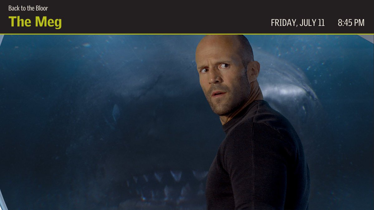 🌊Only Jason Statham can save the deep-sea sub from a 75-foot-long prehistoric shark in THE MEG!  🦈

📅Screening Friday July 11 at 8:45 PM