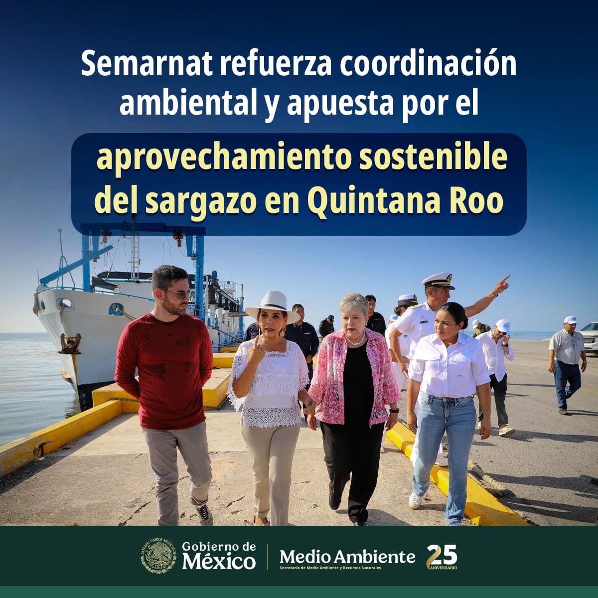📄 #COMUNICADO | Semarnat refuerza coordinación ambiental y apuesta por el aprovechamiento sostenible del #sargazo en #QuintanaRoo.

➡️ bit.ly/46uWab0
#SomosMedioAmbiente