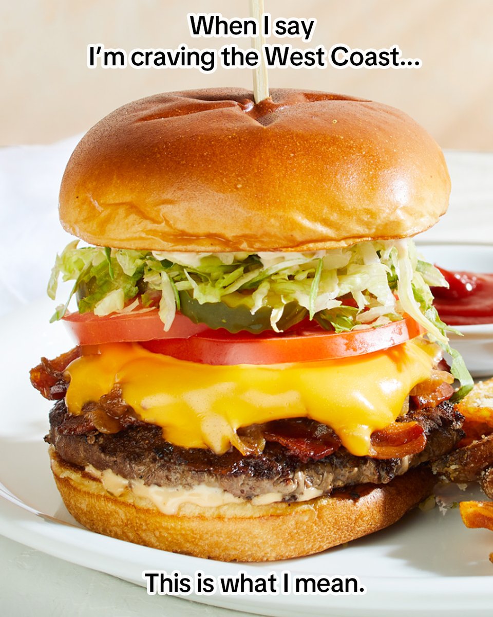 Daydreaming about the one stacked with bacon, cheese, and burger sauce.
Try our West Coast Burger today.