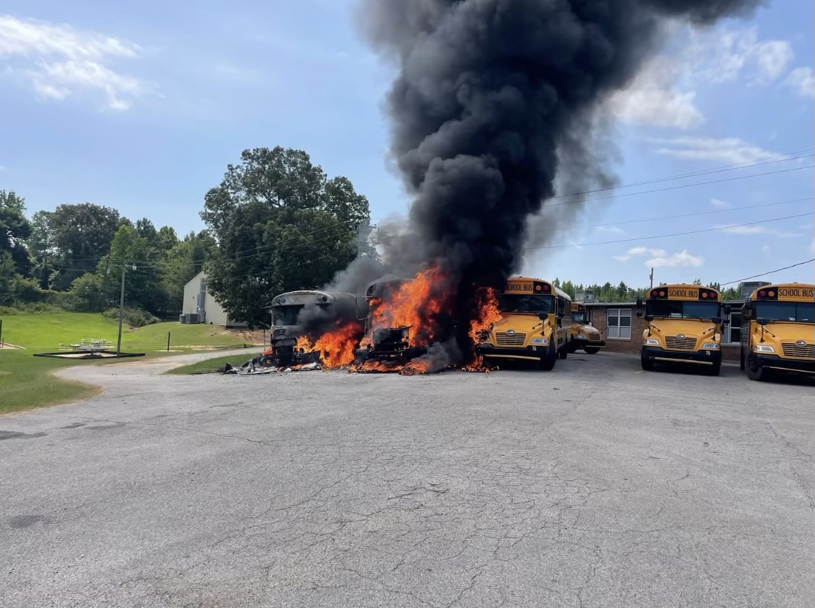 2 kids charged with destroying buses in arson fire outside Mississippi school, sheriff says