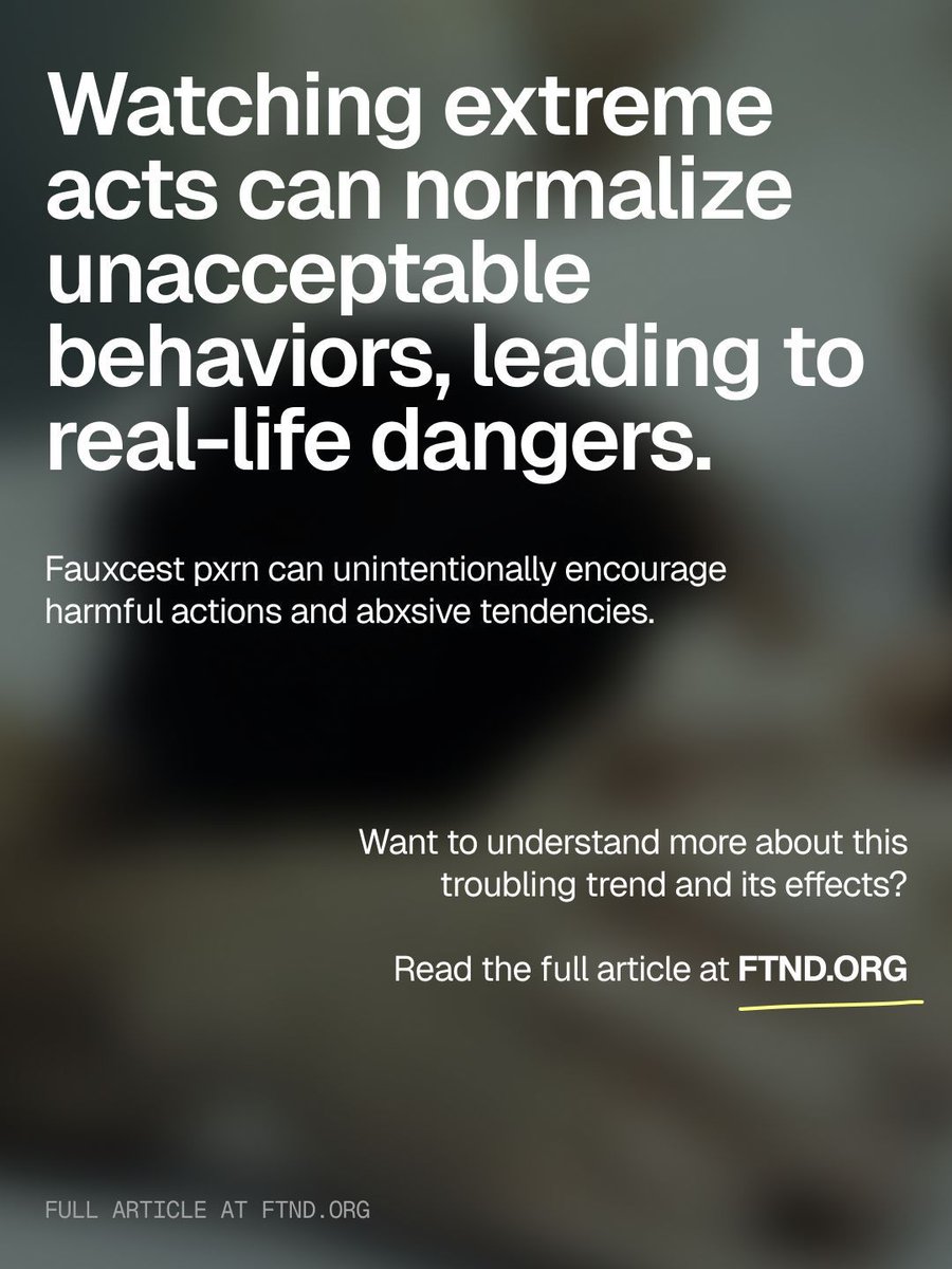 FightTheNewDrug's tweet image. One report cites a 178% increase in what is referred to as "family roleplay porn."
One former performer who repeatedly filmed incest scenes stated, "I don’t want some kid seeing me on film coaxing my ‘stepbrother’ into f—ing me and that kid thinking it’s okay to do that to his…