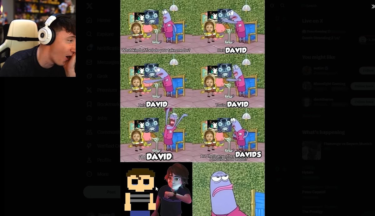 ZKilley210's tweet image. No way GODDAVID made it&apos;s way onto Dawko&apos;s meme review 😭