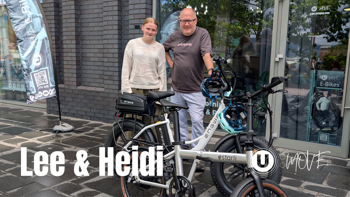 Sunday Superstars were father and daughter duo Lee and Heidi, who had a great time learning more about our variety of E-Bikes, with FREE Experience Rides on <a href="/OfficialEngwe/">ENGWE Bikes_Official</a> L20 and the fun <a href="/Estarli_uk/">Estarli</a> E-Bikes 20.x 😊 🚲

#FREEExperienceRide #ElectricBike #EBike #EBikeLife