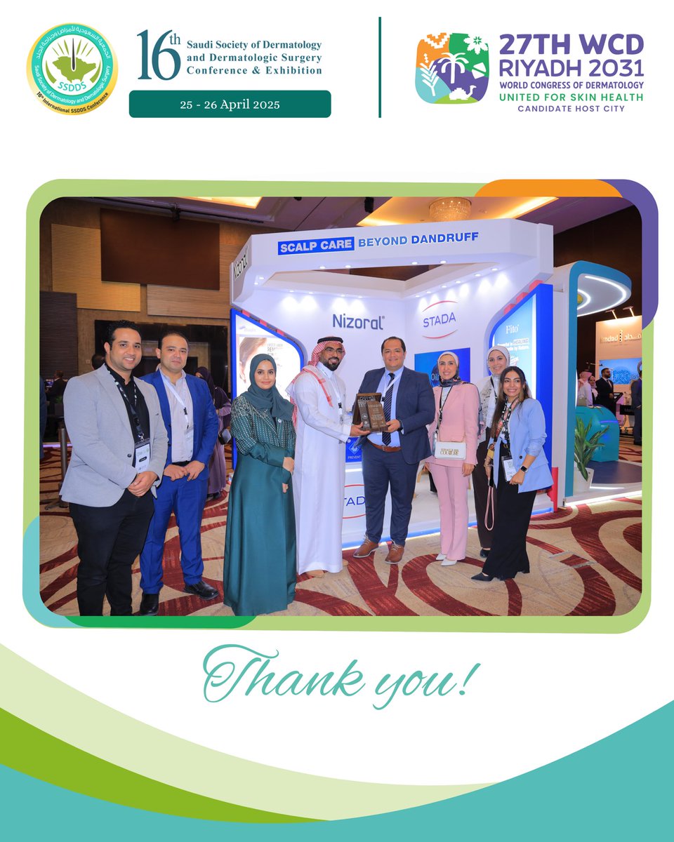 Thank you to our Silver Sponsor Stada for your valued contribution to the 16th Saudi Society of Dermatology and Dermatologic Surgery Conference.

Your support helped bring this event to life, and we are grateful for your presence and partnership.

We appreciate your role in