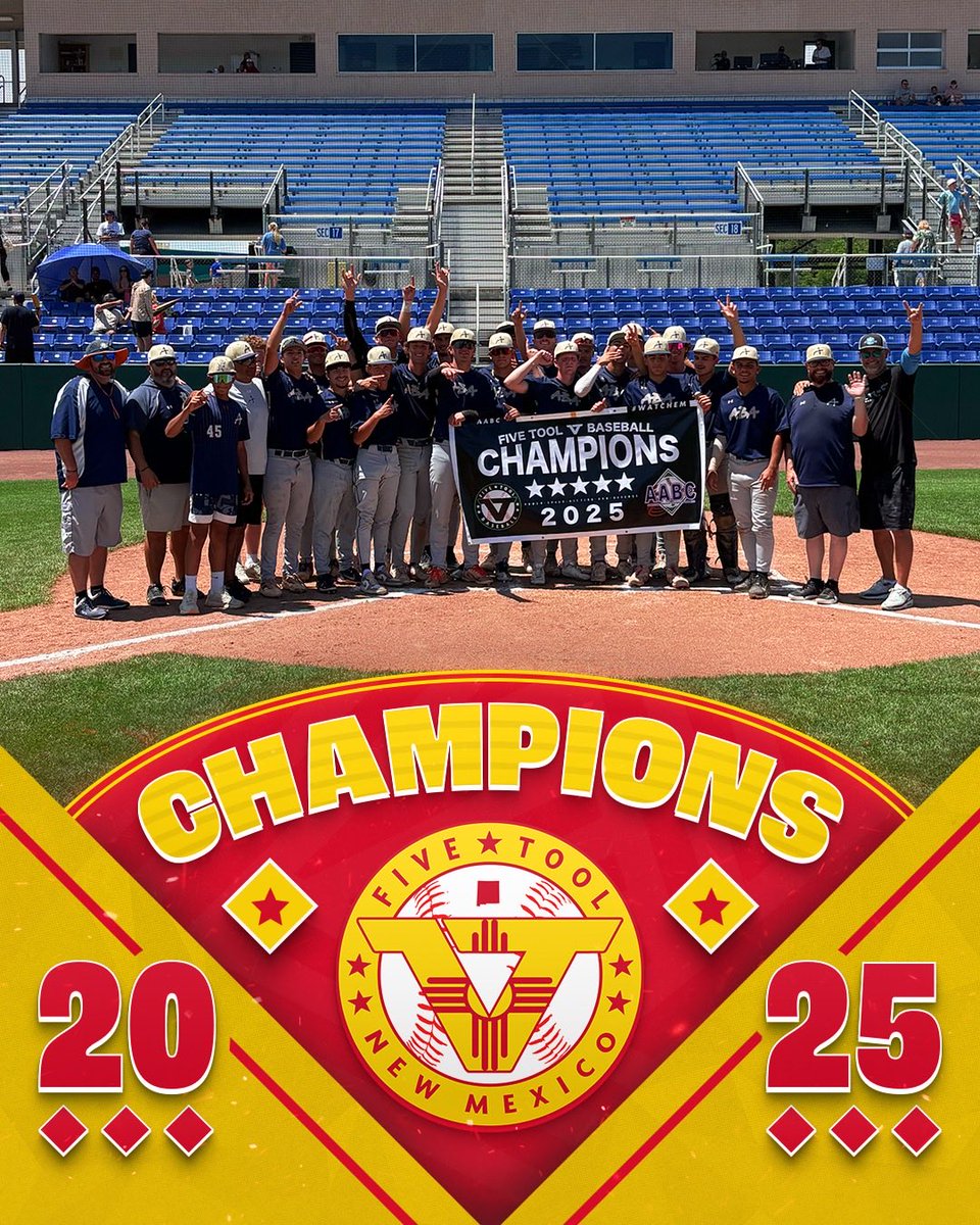 🏆CHAMPIONS🏆

Congrats to <a href="/AbqBaseballAcad/">Albuquerque Baseball Academy</a> 2025 Navy on winning the <a href="/FiveTool/">Five Tool Baseball</a> New Mexico AABC <a href="/conniemackwsbb/">Connie Mack World Series</a> Host Qualifier!

#WatchEm