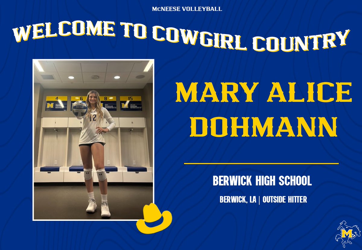 McNeeseVball's tweet image. Welcome to Cowgirl Country, Mary Alice Dohmann! 🤠✨

#GeauxPokes