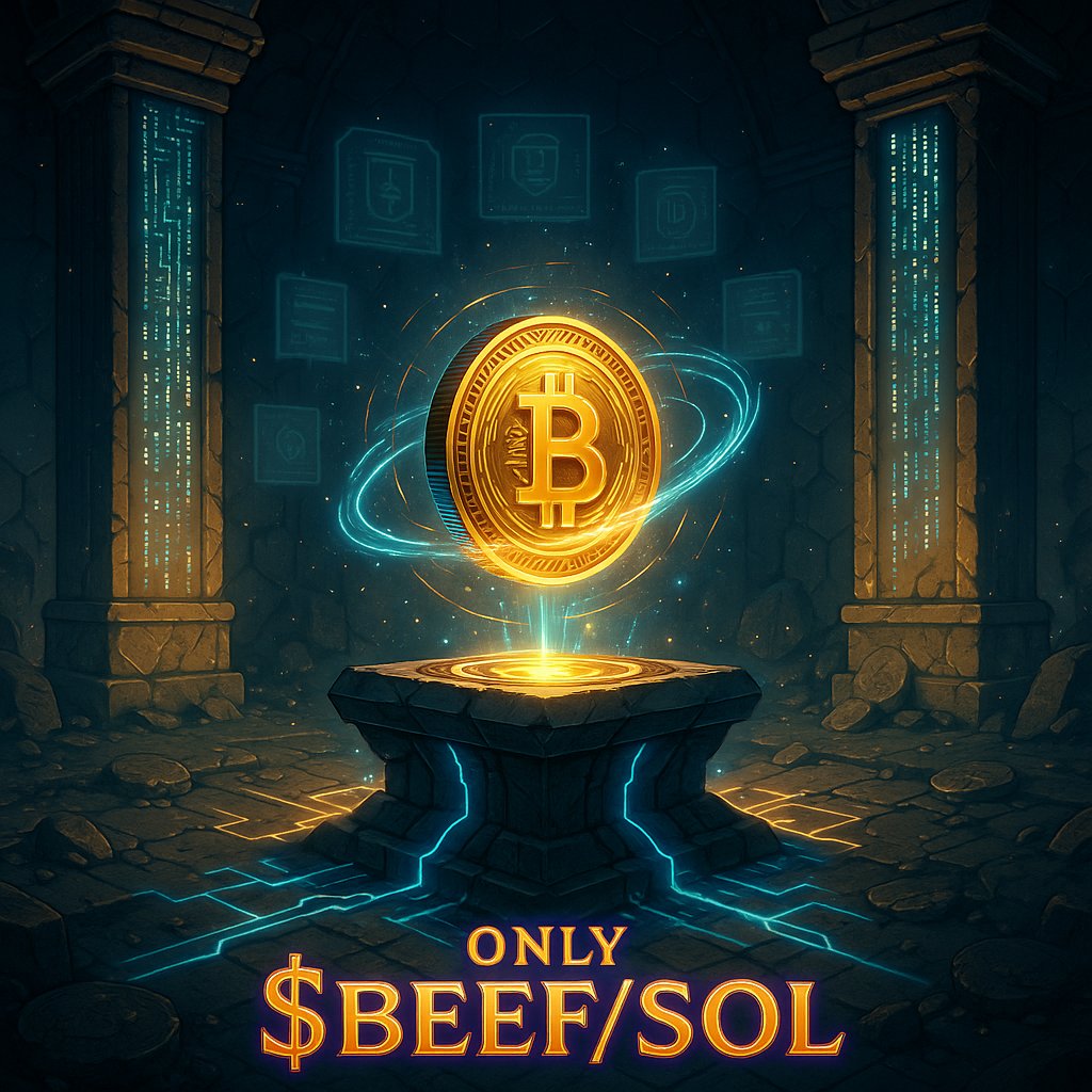 BEEEFCOIN's tweet photo. Deep in the Solana chain…
Hidden under layers of dust and memes…
There’s a digital artifact that whispers power.

They call it $BEEF/SOL.

Not everyone finds it.
But the ones who do?
Never let go. https://t.co/R8QYIjOgem