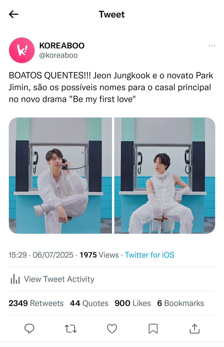 CUPIDKOORMIN's tweet photo. #jikookau • fake love 

Jeon Jungkook e Park Jimin eram os atores mais bem pagos de sua empresa. Mas embora os dois nunca tivessem se encontrado pessoalmente um papel conjunto em um novo drama romântico vai mudar tudo isso. https://t.co/WGn7mPYUns