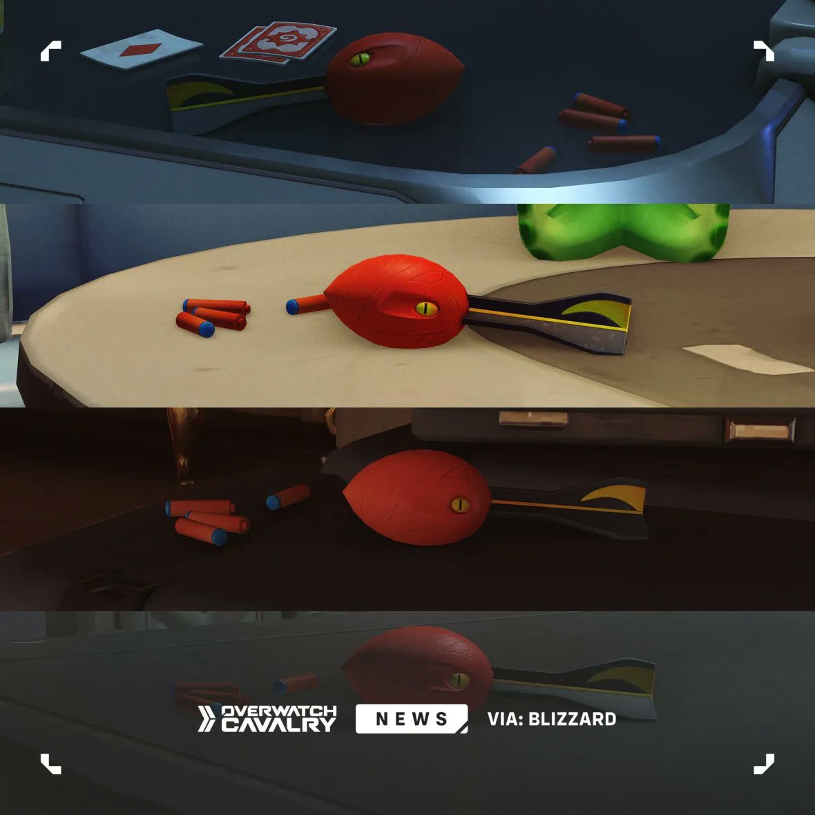 OWCavalryBR's tweet image. Novo Teaser da Collab de Nerf x #Overwatch2 🎯

A Nerf Vortex e vários dardos de Nerf podem ser encontrados no jogo em mapas como Observatório Gibraltar, Nepal, Torre Lijiang, Ilios, Château Guillard, e Rialto!