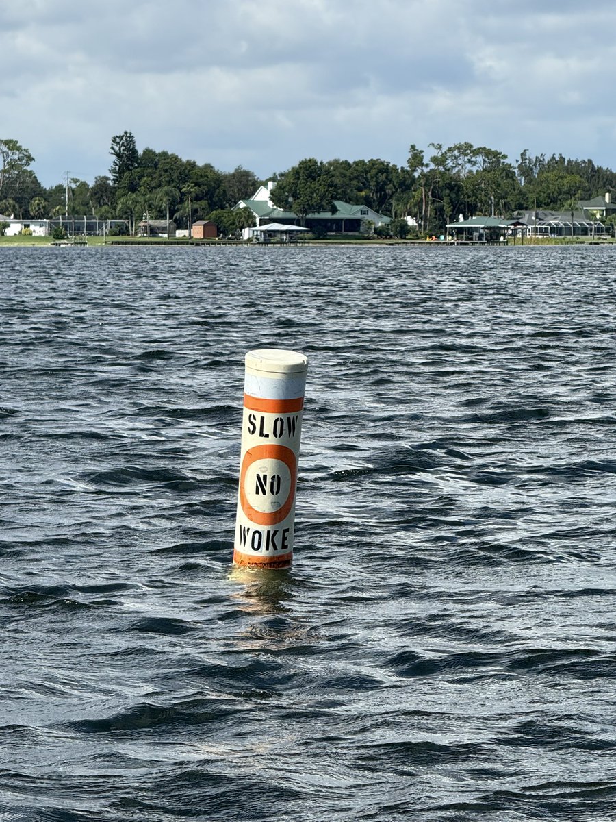 Why I love living in Florida!  We even remind people on the water. Not sure who gets credit for the signage change.