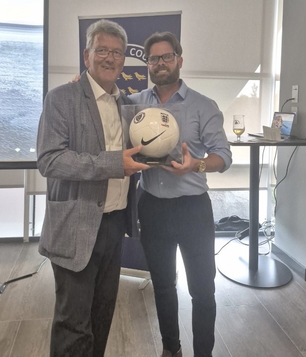 It was an absolute honour to present my friend and colleague Ken Benham with his retirement gift on behalf of The FA at the Amex Stadium after 25 years of service as the Sussex FA CEO. Ken supported me in my early days as a County FA CEO, for which I will be forever grateful. ⚽️