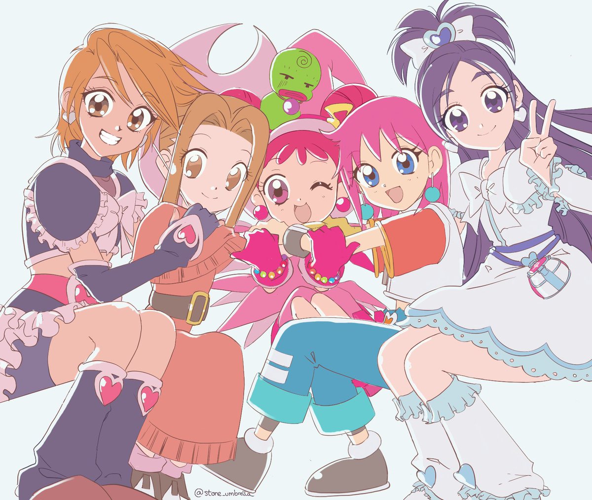 Stone_Umbrella's tweet image. Who’s watching the #SummerWeekendSplash also? So glad to see Digimon Precure Doremi and Bobobo all together.