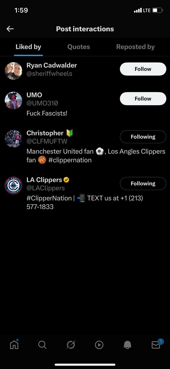 Got a like from the best admin in the league <a href="/LAClippers/">LA Clippers</a> 🤝
