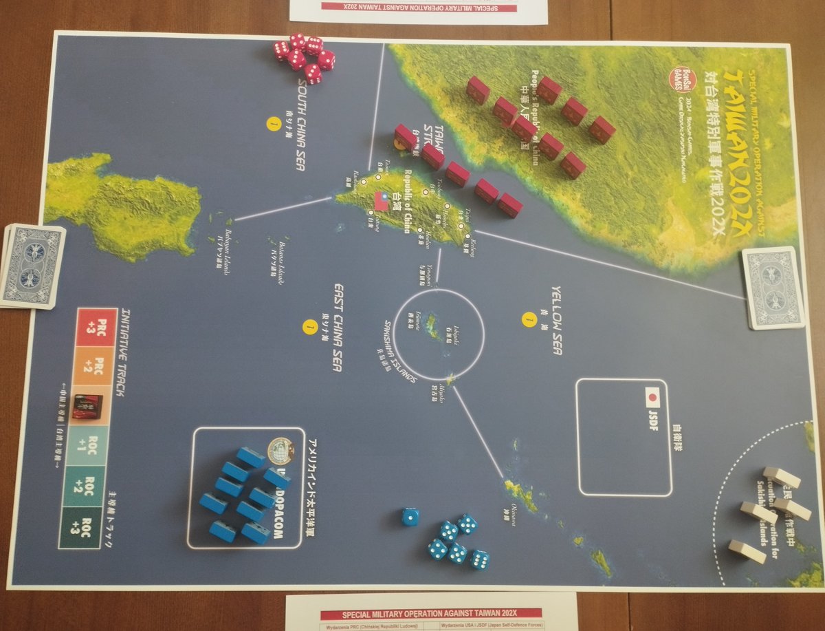BambotPiotr's tweet image. A bit of practice in Taiwan 202X. This game is both cunning and very brutal. Clauswitz's comparison of war to a card game takes on an almost literal meaning here. The issue of Taiwan, i.e. how great and multidimensional challenge of defending the island is, game shows nicely.