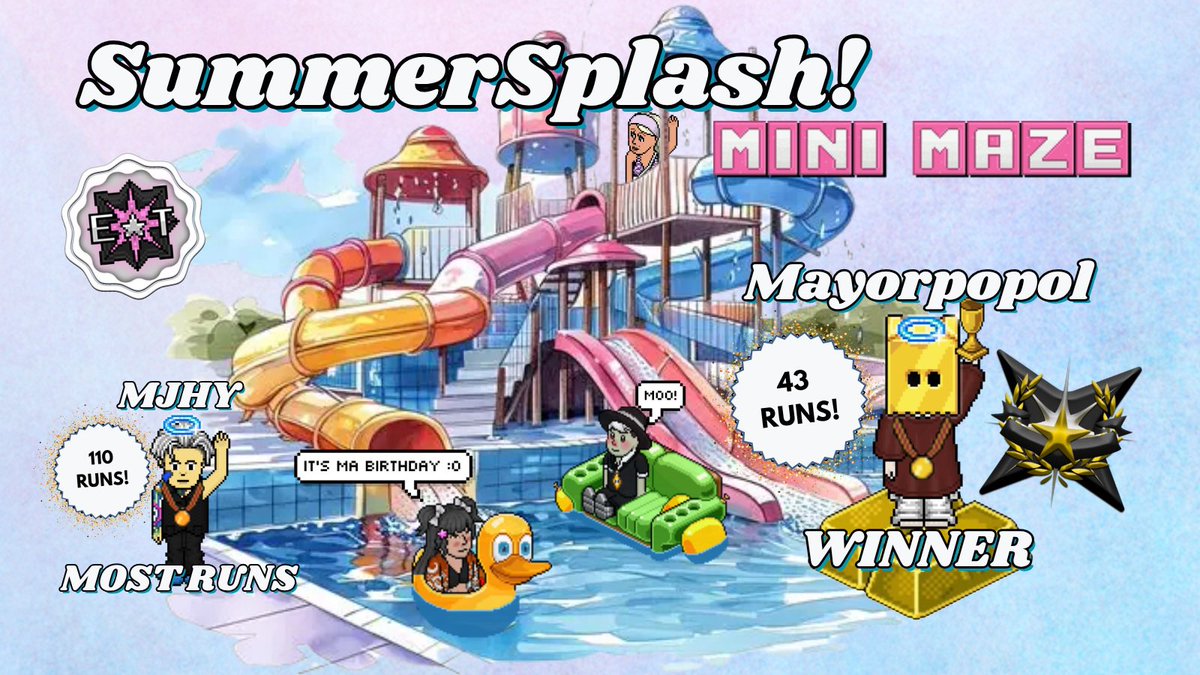 HabboFiS's tweet photo. THE WINNER OF THE MAZE..
With amazing turn up this weekend, we have our winner of the Summer MiniMaze 🌸🩷
A big shoutout to -mjhy for completing 110(!!) runs - that is dedication!
The winner is
🥁 drumroll…….. mayorpopol!!
📸: Krusty
#HabboFIS #Habbo https://t.co/LHINQnmY6R