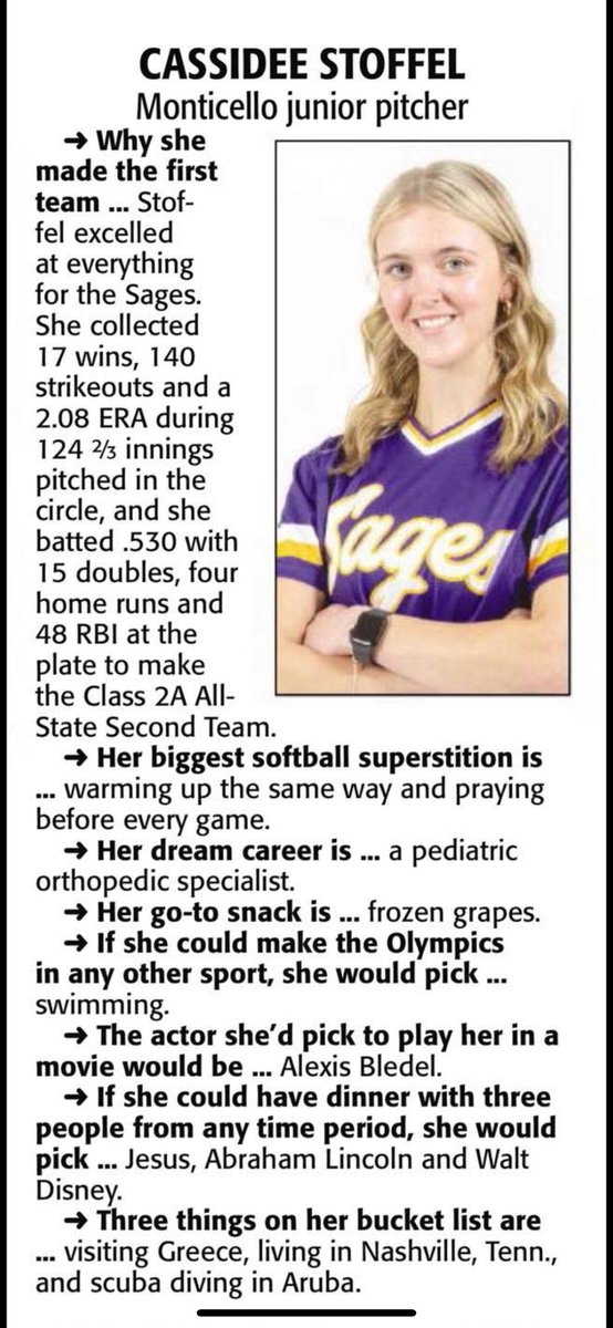 StoffelCassidee's tweet image. Thank you so much @ngpreps for recognizing me for the First Team All Area! @sages_softball @08MObombers