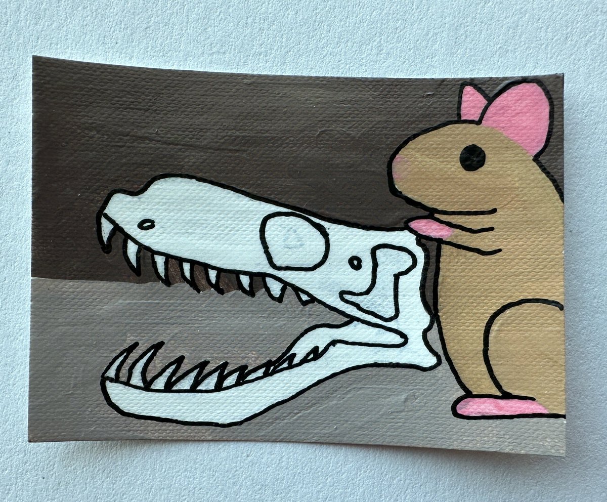 CottageofColors's tweet photo. Here is a painting I made in January 2025.
Mouse and Snake Skull https://t.co/r6EQwGO9cG