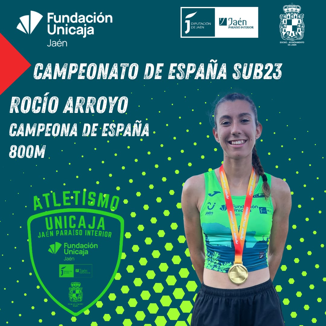 ¡CAMPEONA DE ESPAÑA SUB-23! 🇪🇸

Rocío Arroyo, medalla de oro 🥇 en los 800 metros. 

¡Enhorabuena, Rocío! Eres nuestro orgullo. 

#TodoAlVerde 💚💚💚